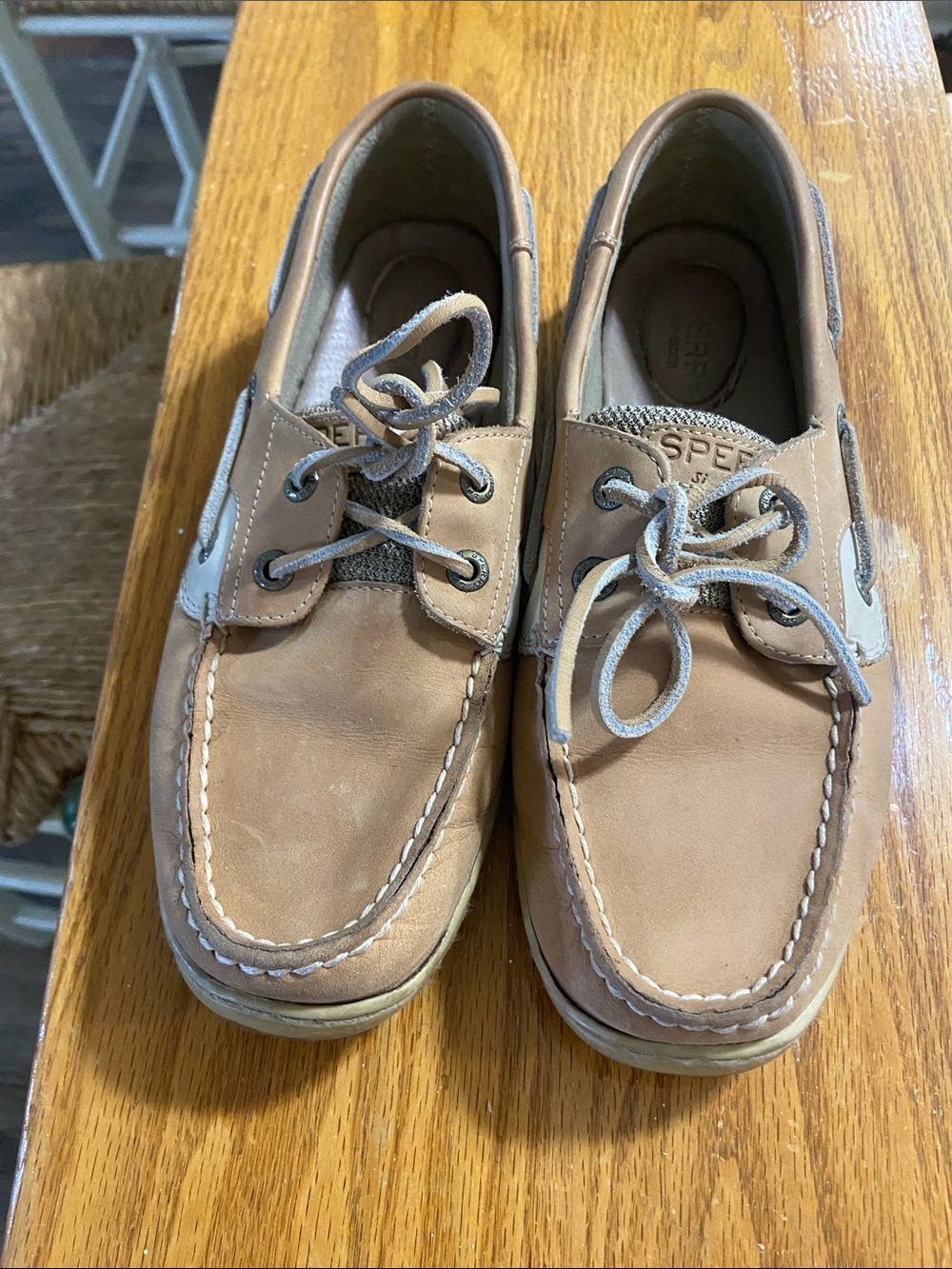 Sperry Light Brown Leather Deck Shoes